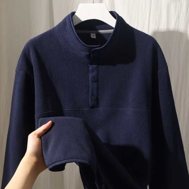 フリース ハーフボタンプルオーバー