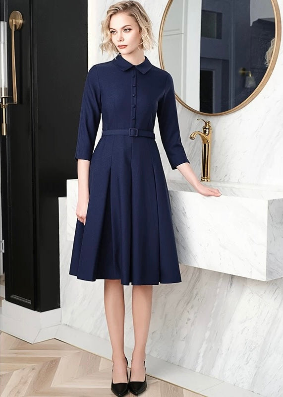 クラシック　ベルトワンピース