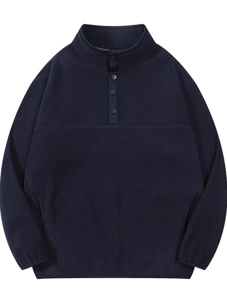 フリース ハーフボタンプルオーバー